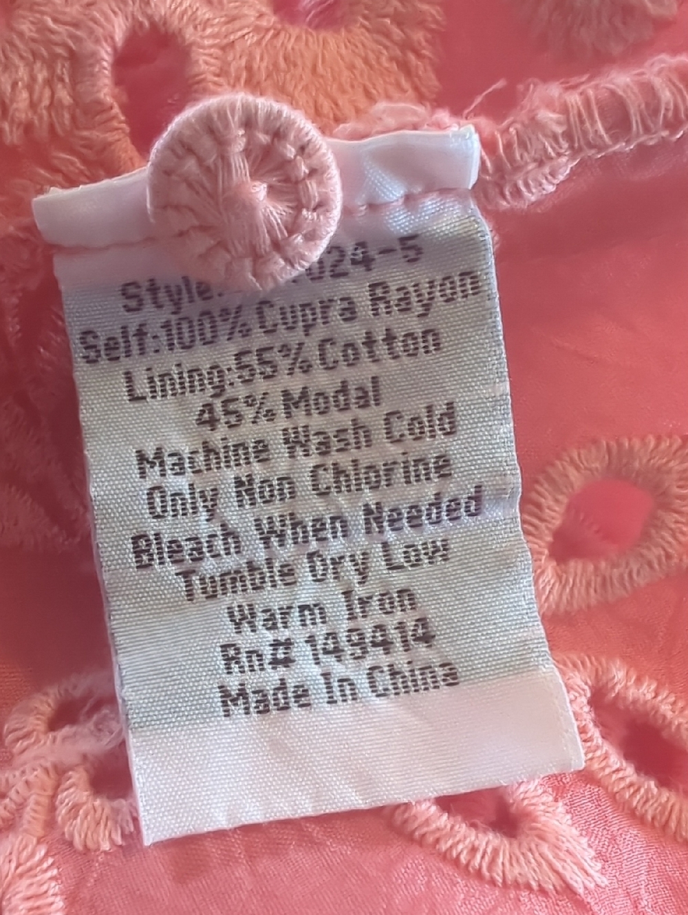 Johnny Was Malfi Dress Coral Embroidered - Picture 10 of 11